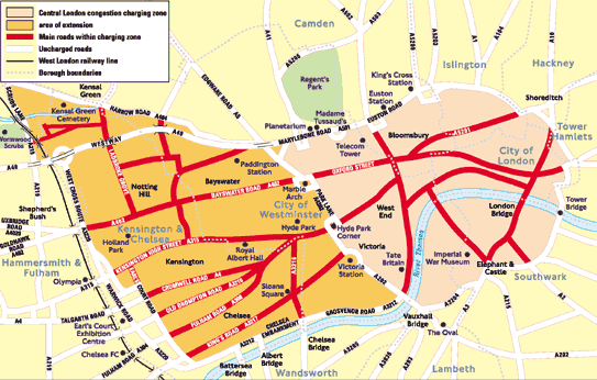 London Congestion Charge - Full Zone including the Western Extension